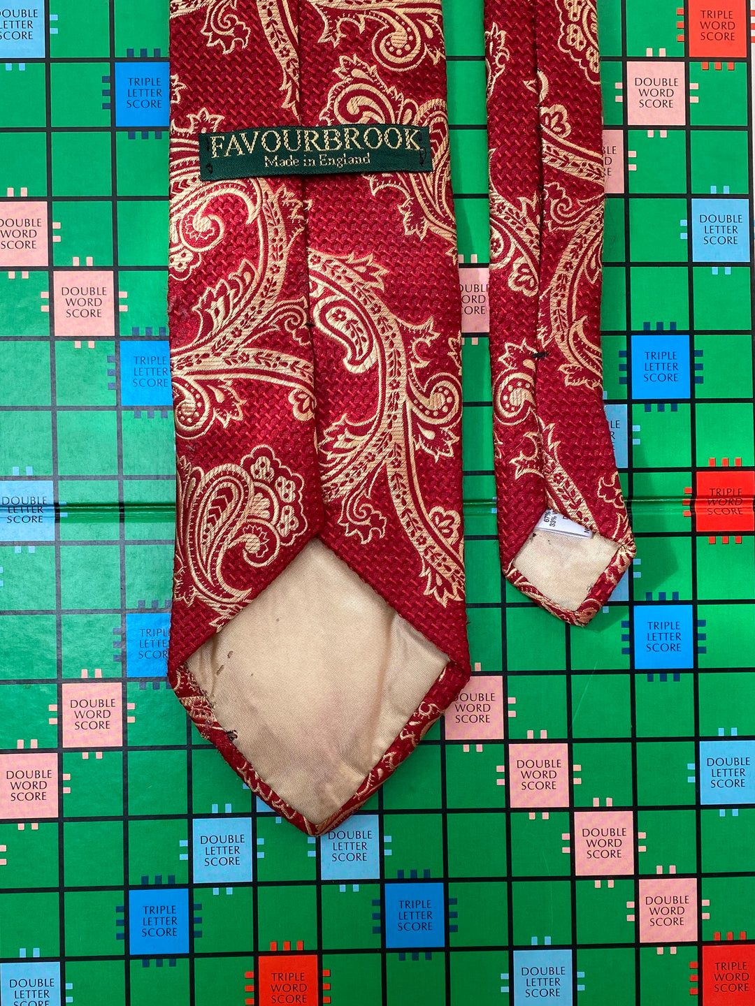 Favourbrook Red &amp; Gold Paisley Silk Tie