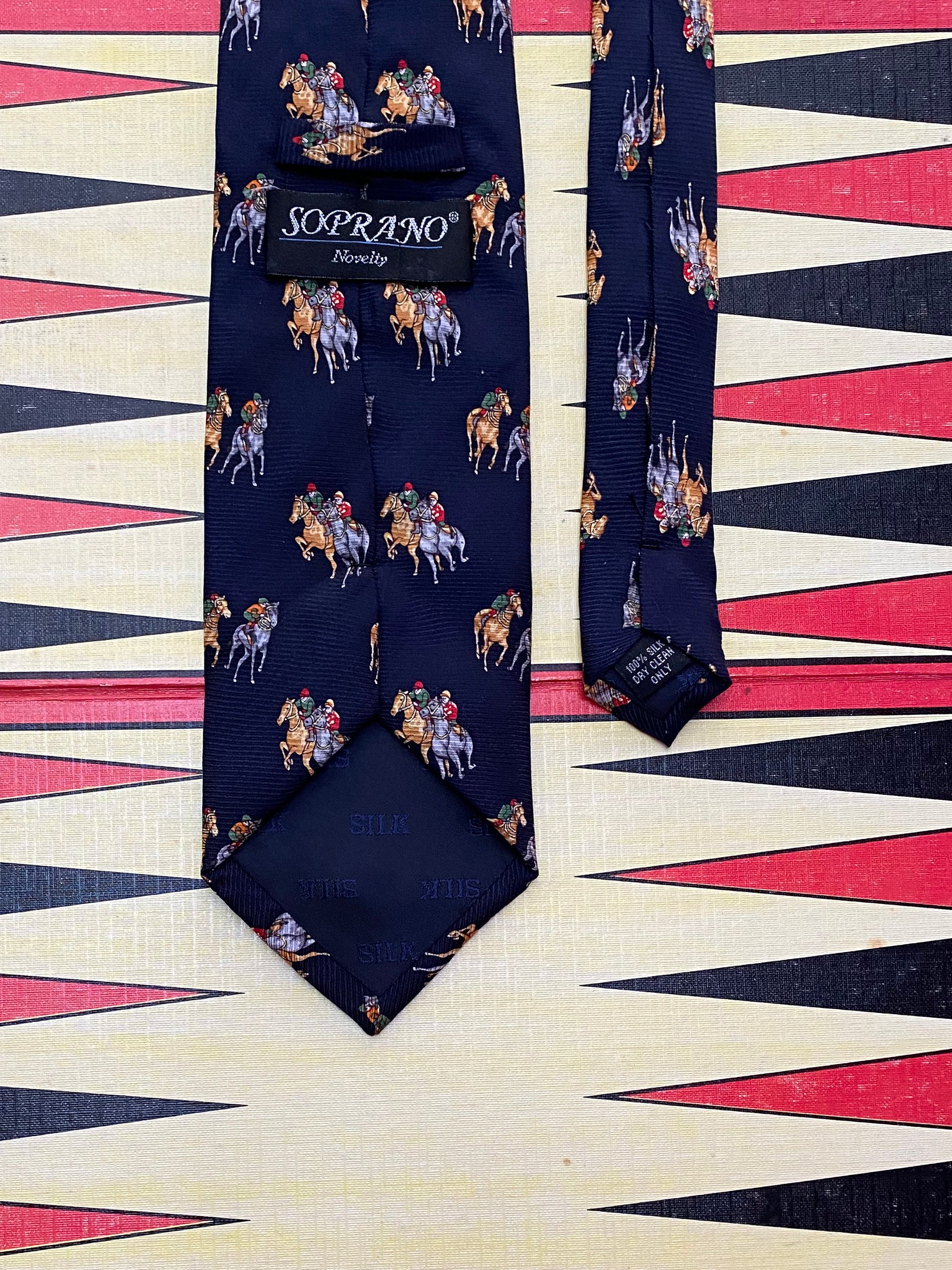 Soprano Blue Polo Silk Tie
