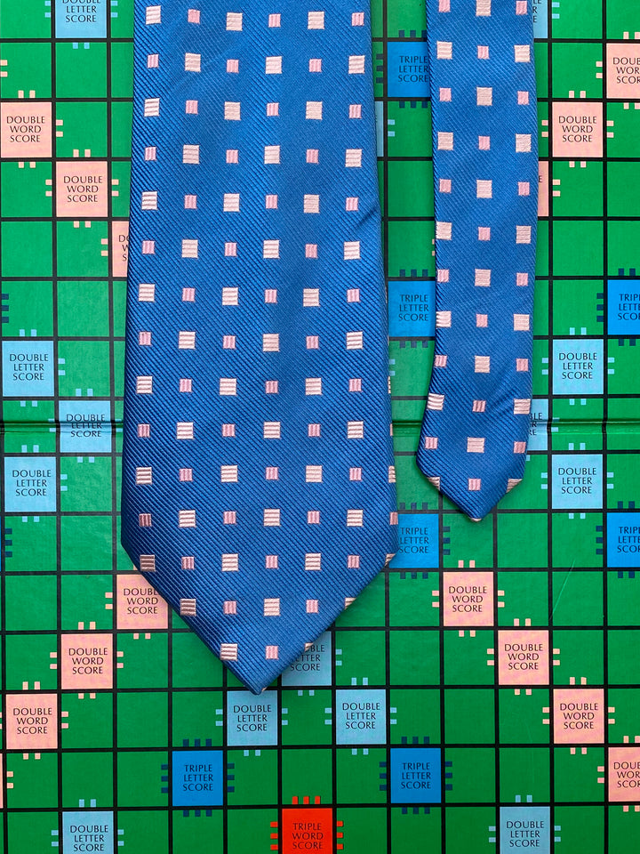 Blue &amp; Pink Square Silk Tie