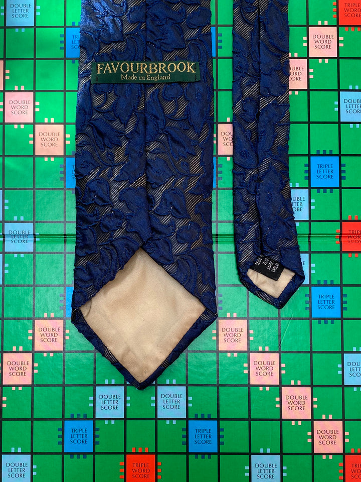 Navy &amp; Gold Floral Favourbrook Tie