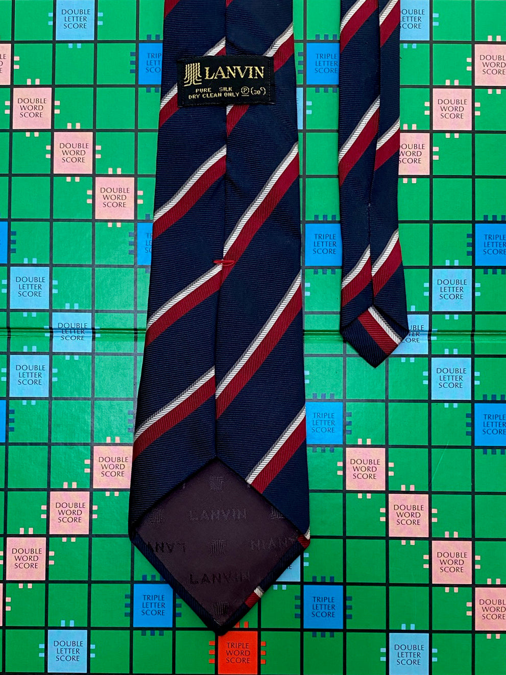 Vintage Stripe Lanvin Silk Tie