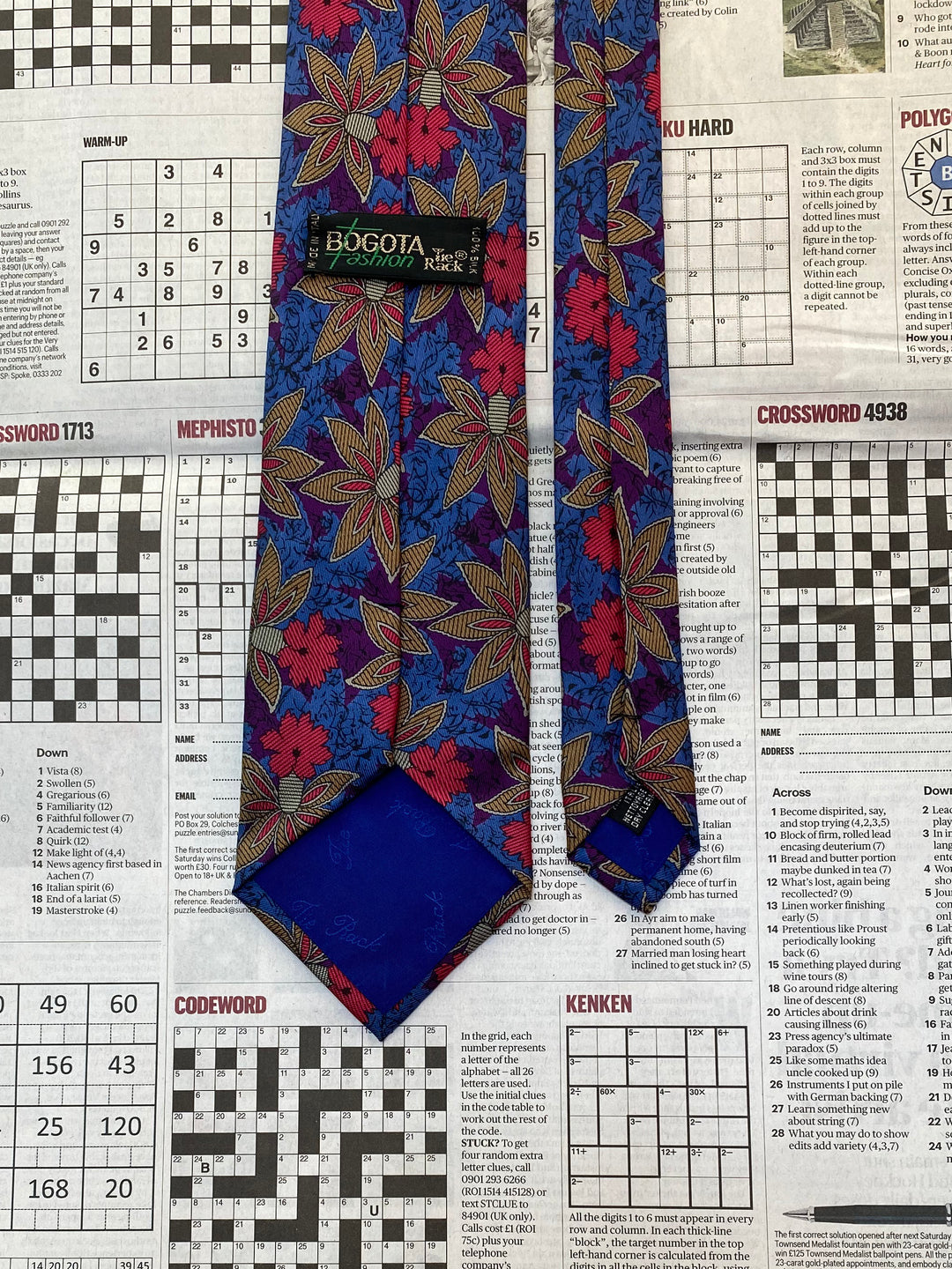 Vintage Bogota Floral Fashion Silk Tie