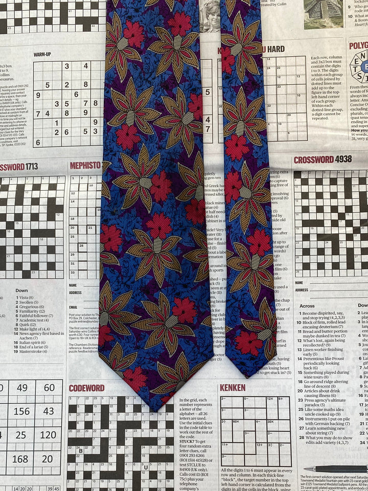 Vintage Bogota Floral Fashion Silk Tie