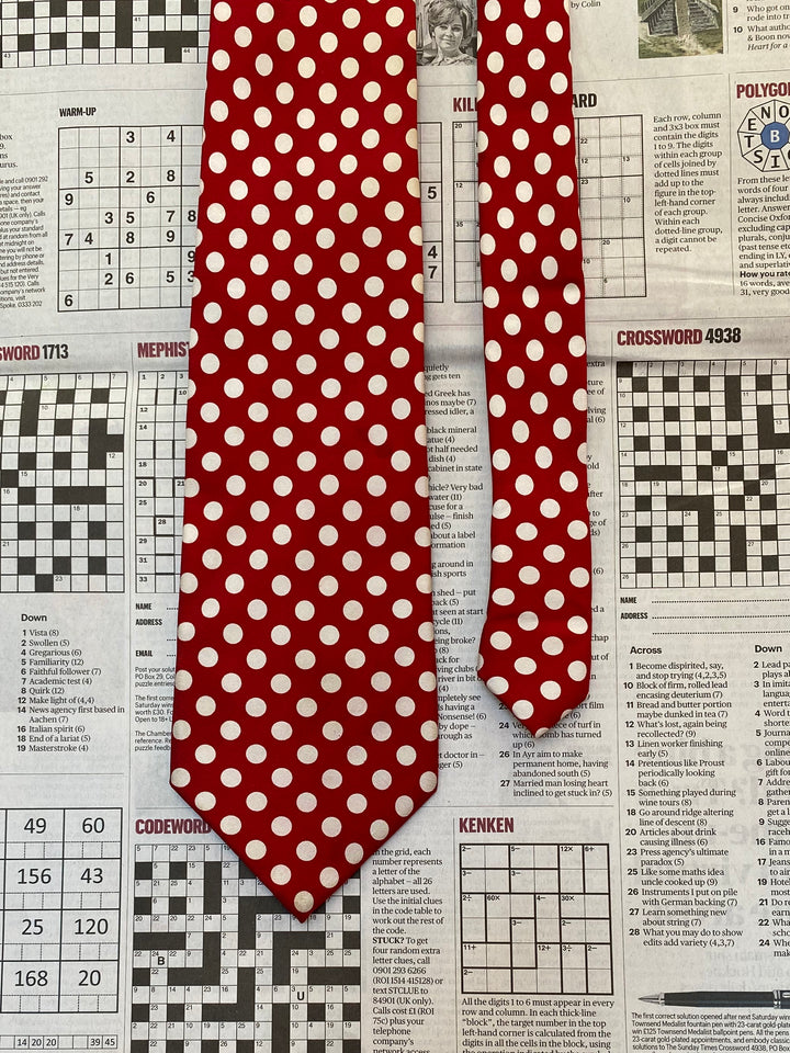Fox &amp; Chave Red Polka Dot Silk Tie