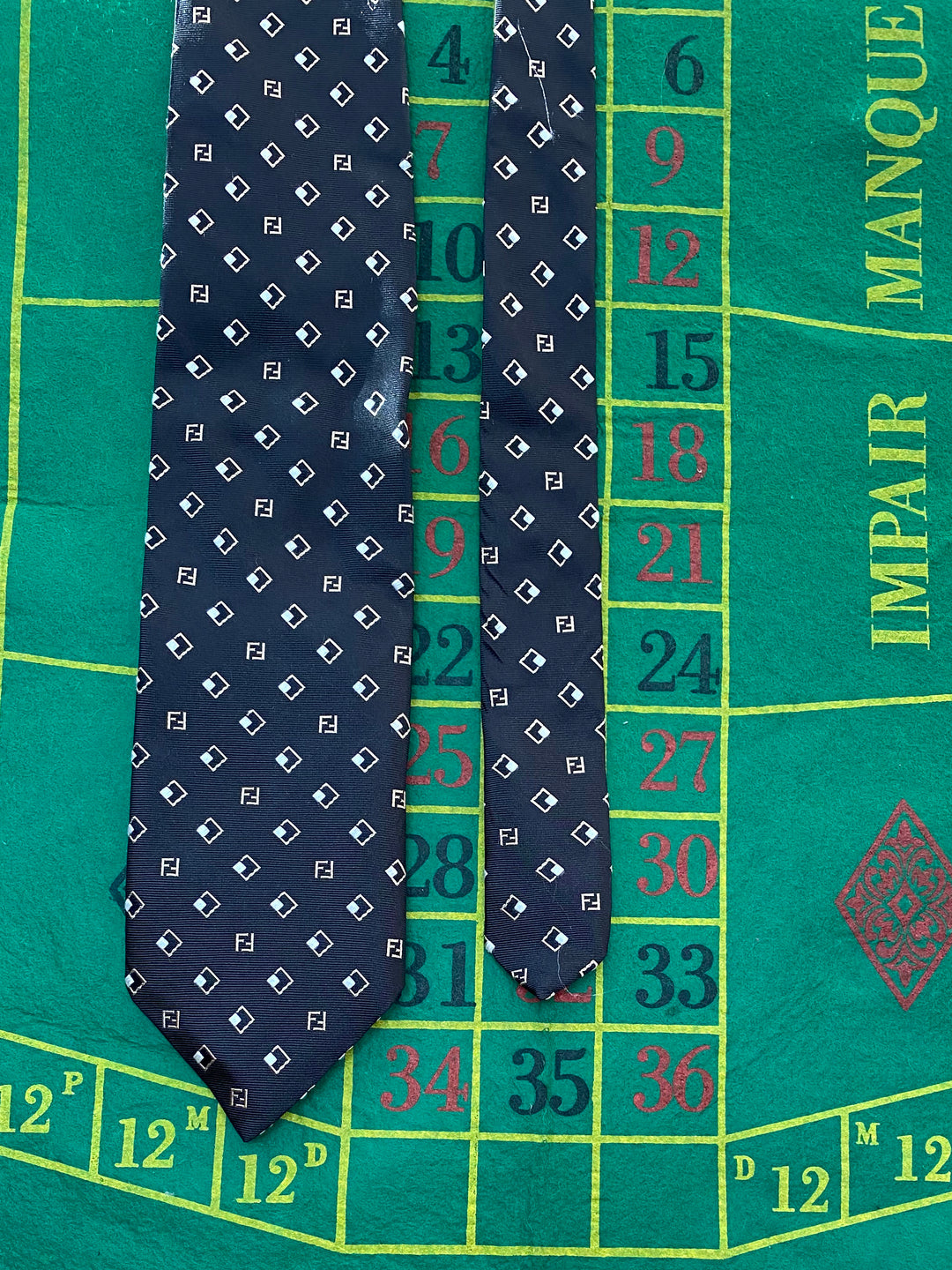 Fendi Square Logo Motif Silk Tie
