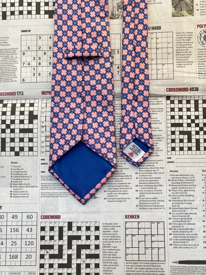 Pink &amp; Blue Geometric Turnbull &amp; Asser Silk Tie