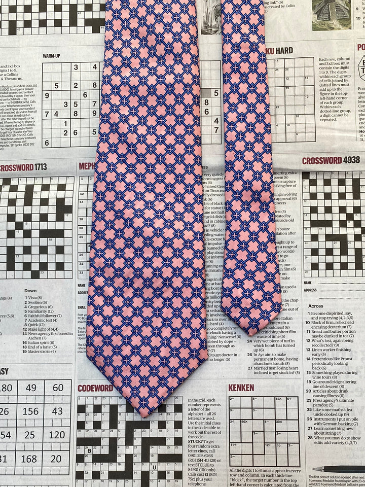 Pink &amp; Blue Geometric Turnbull &amp; Asser Silk Tie
