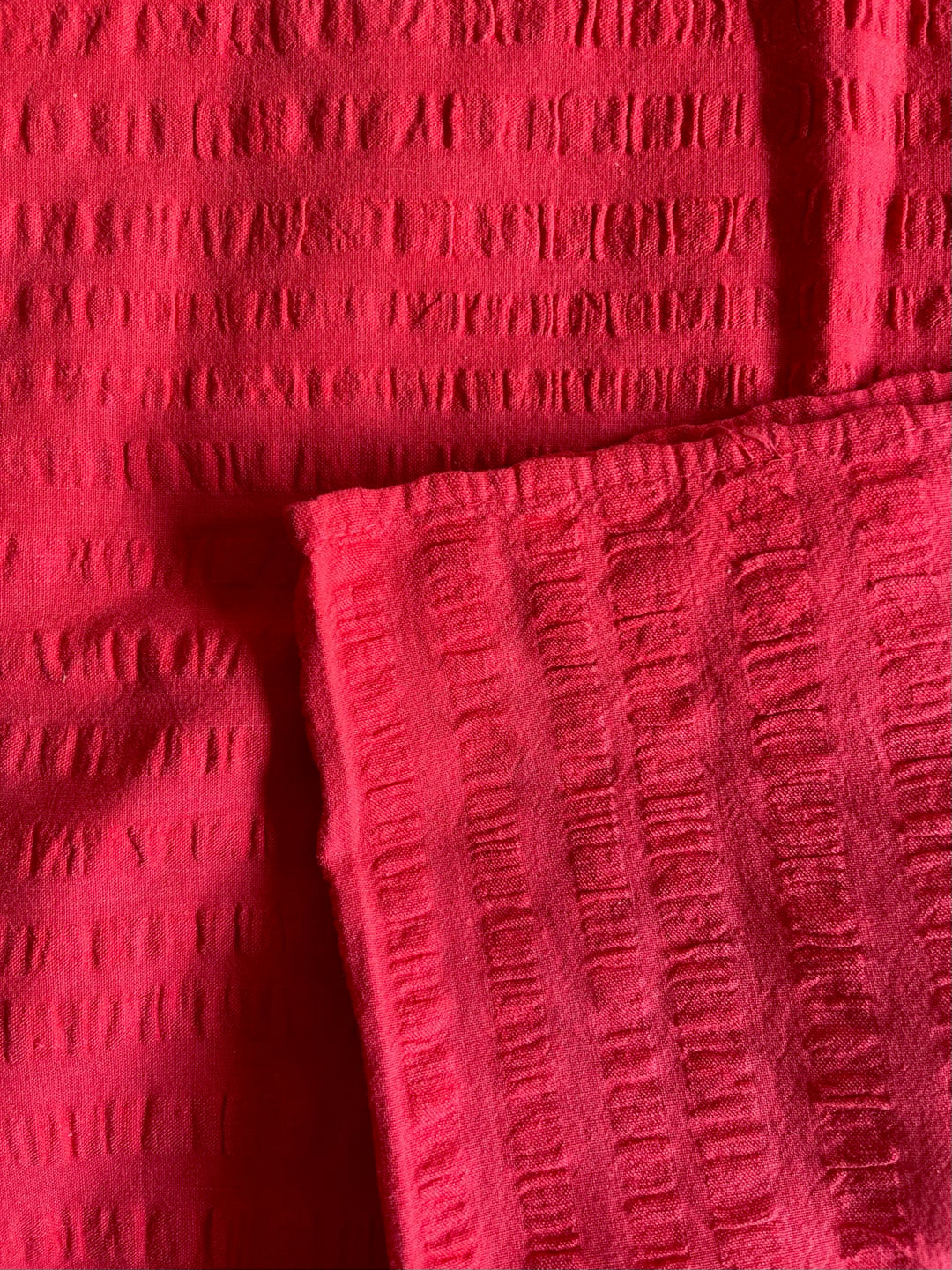 Ruby Seersucker Tablecloth