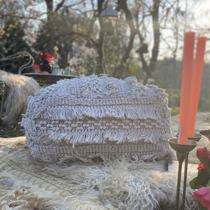 Tassel and Bobble Pouffe