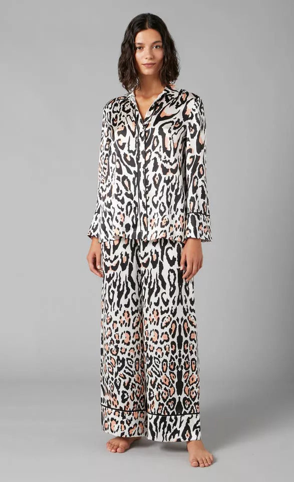 Temperley London Pyjamas Elpis Leopard Silk Shirt & Trousers