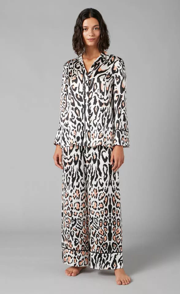 Temperley London Pyjamas Elpis Leopard Silk Shirt &amp; Trousers