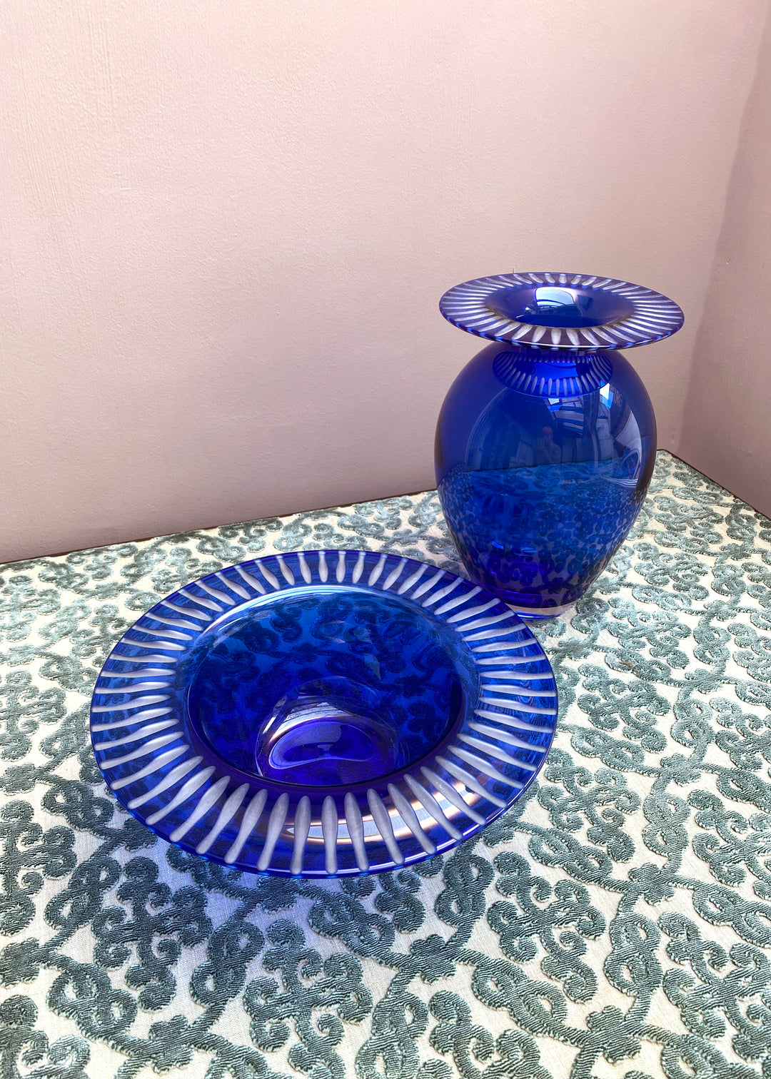 Tiffany &amp; Co. Blue Cut Urn Vase