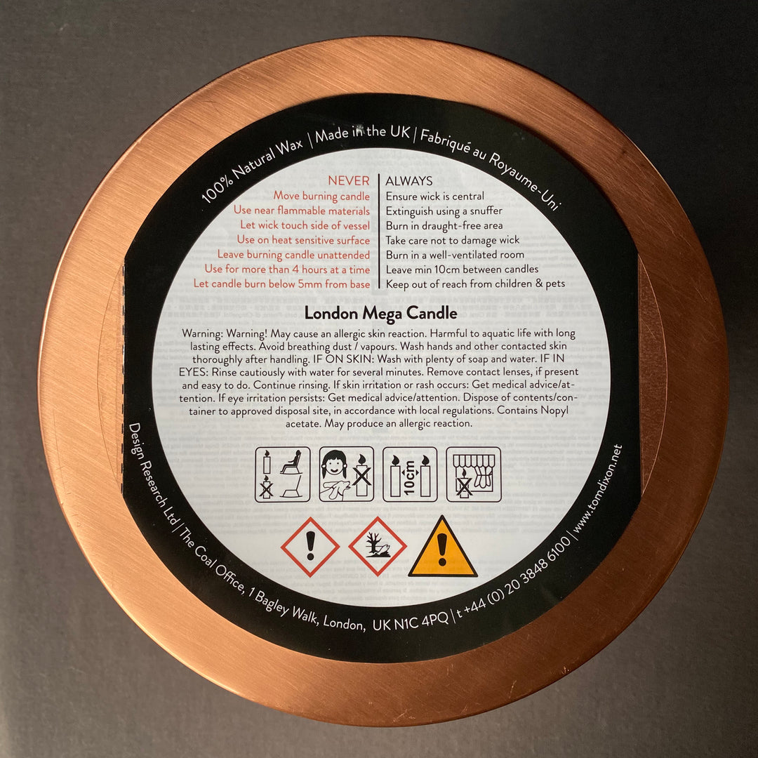 Tom Dixon London Enormous 3.3kg Candle