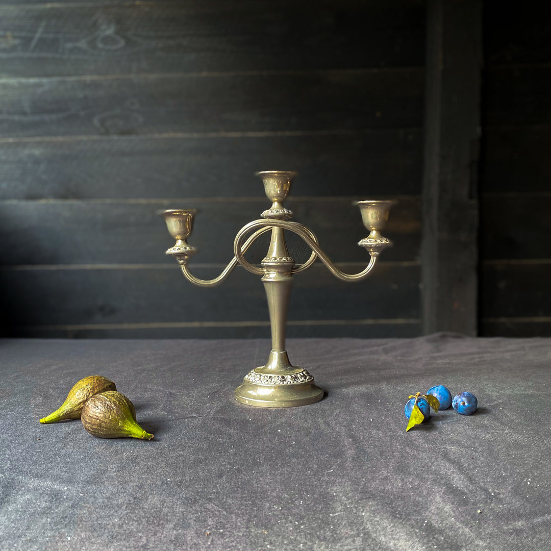 Twisted Silver Triple Candelabra