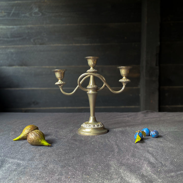 Twisted Silver Triple Candelabra