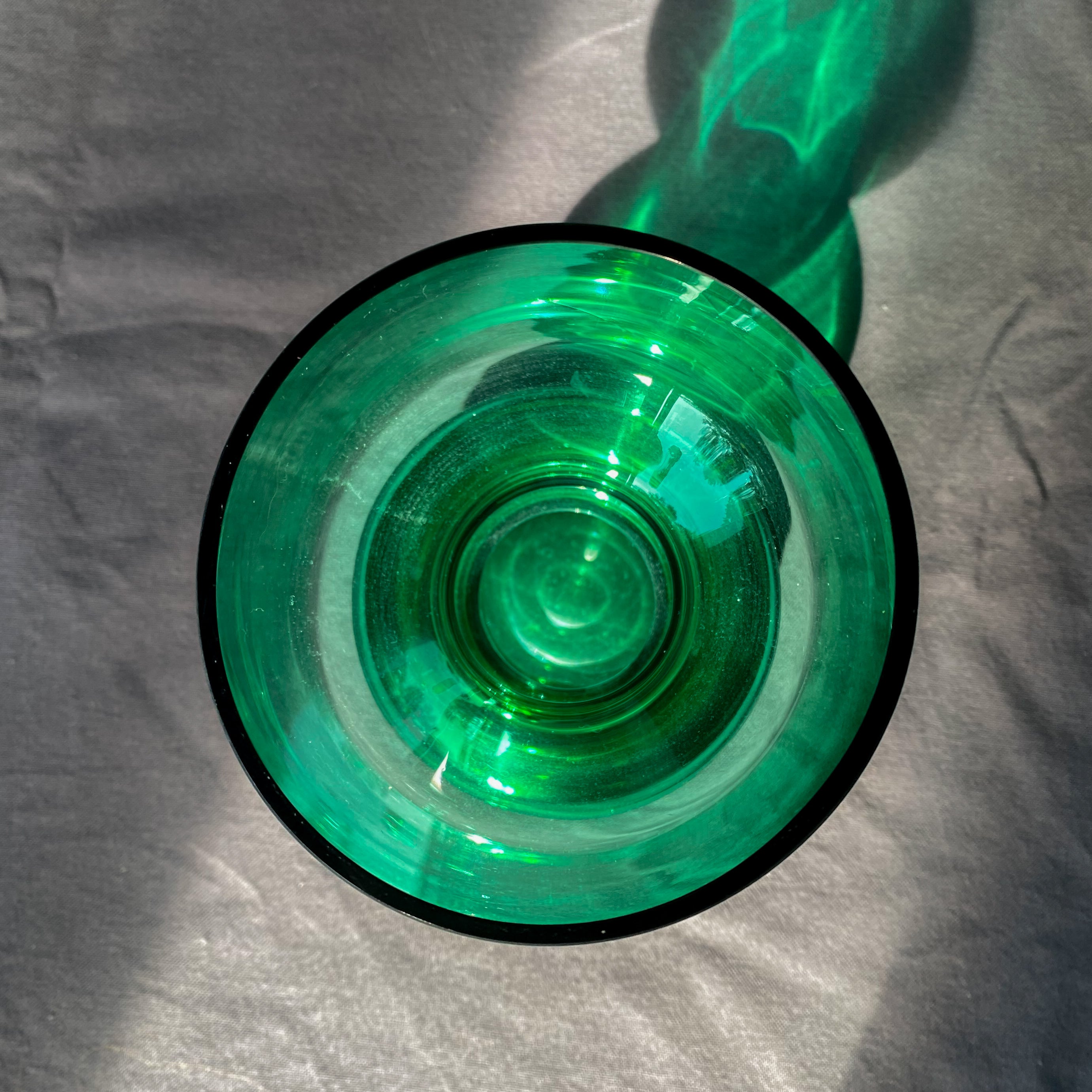 Vintage Riihimaki Emerald Vase