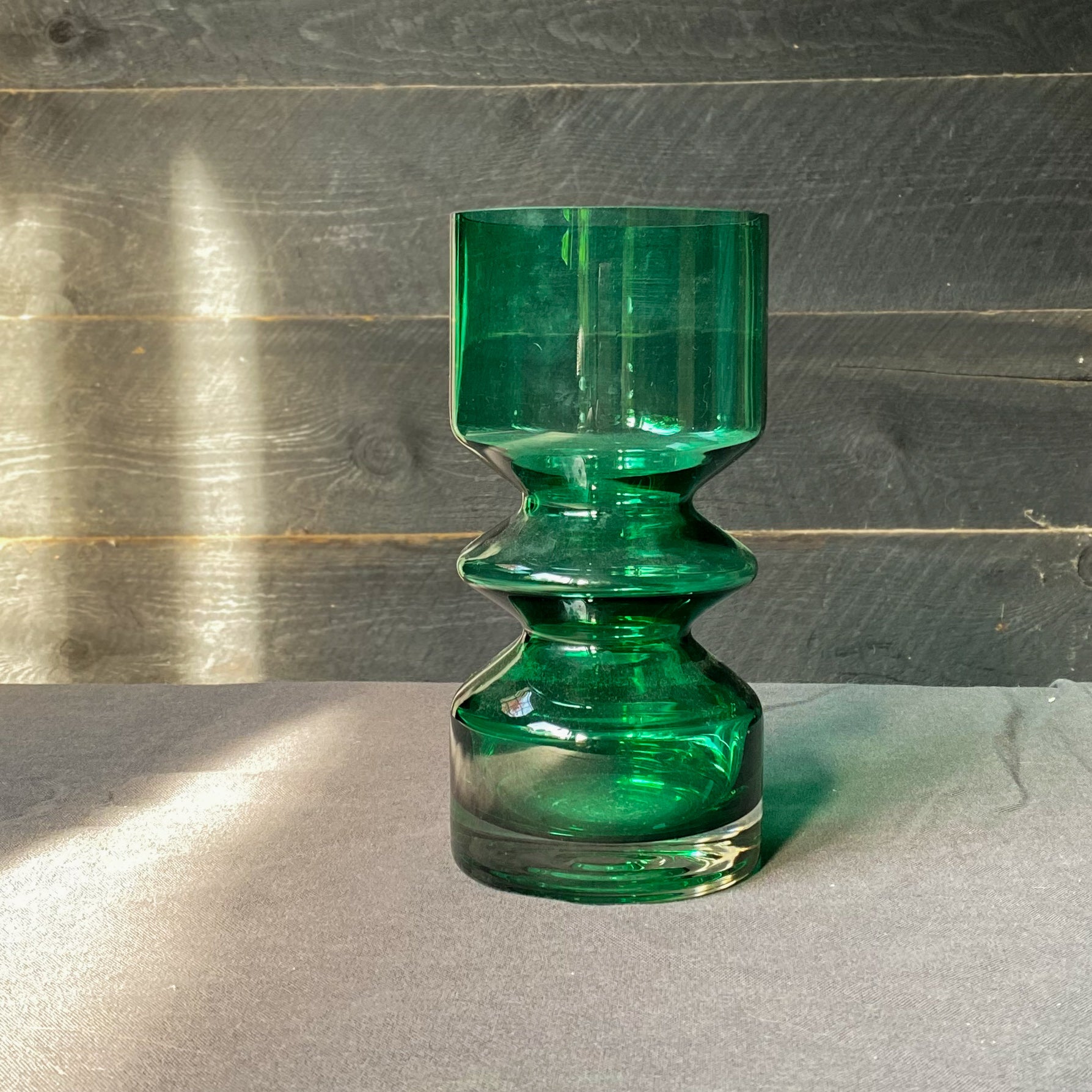 Vintage Riihimaki Emerald Vase