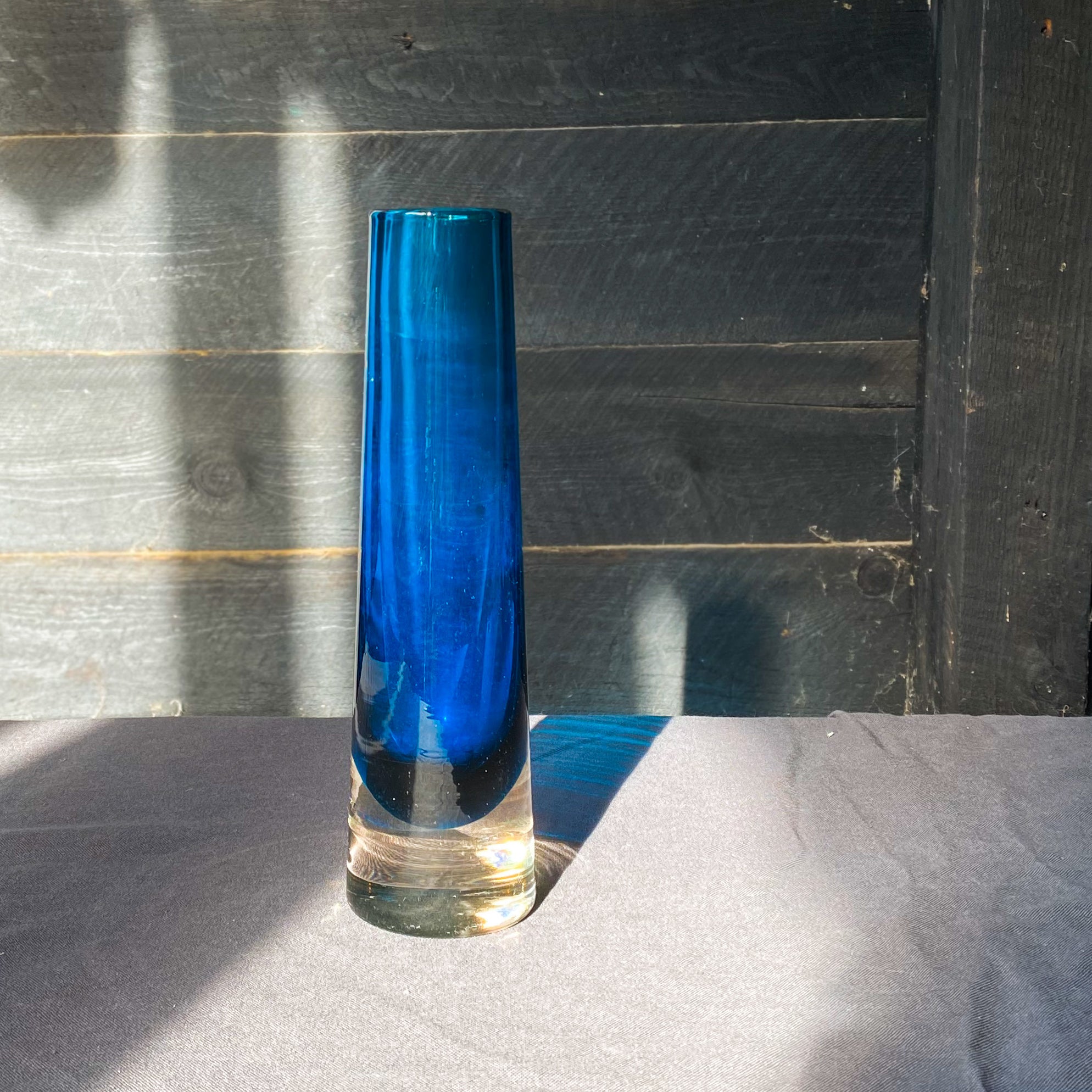 Sapphire Tall Vintage Weighted Vase
