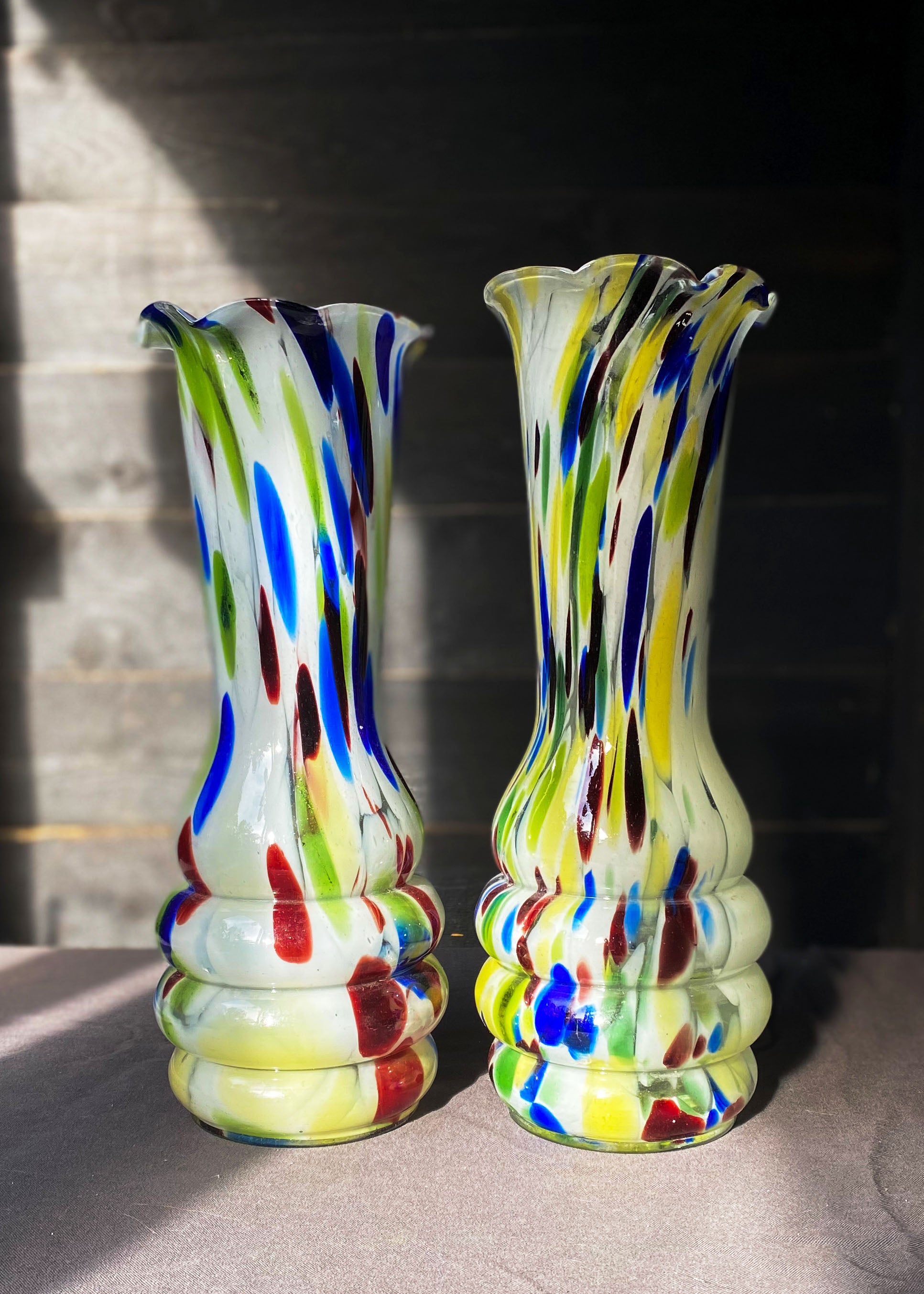 Multicoloured Murano Vases
