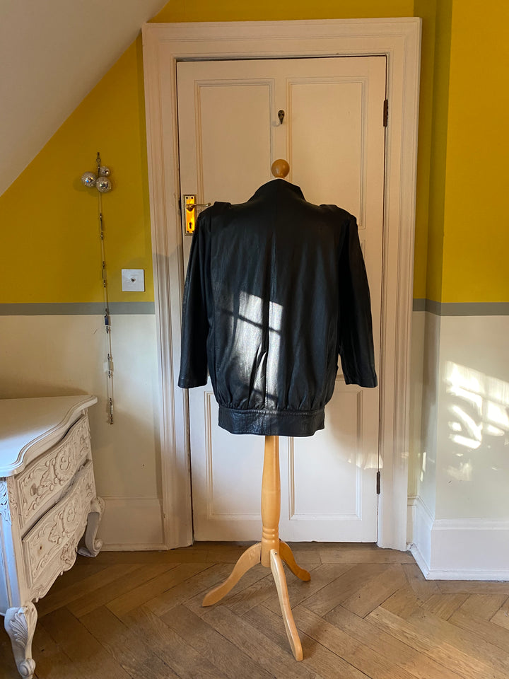 Vera Pelle Vintage Black Bomber Jacket