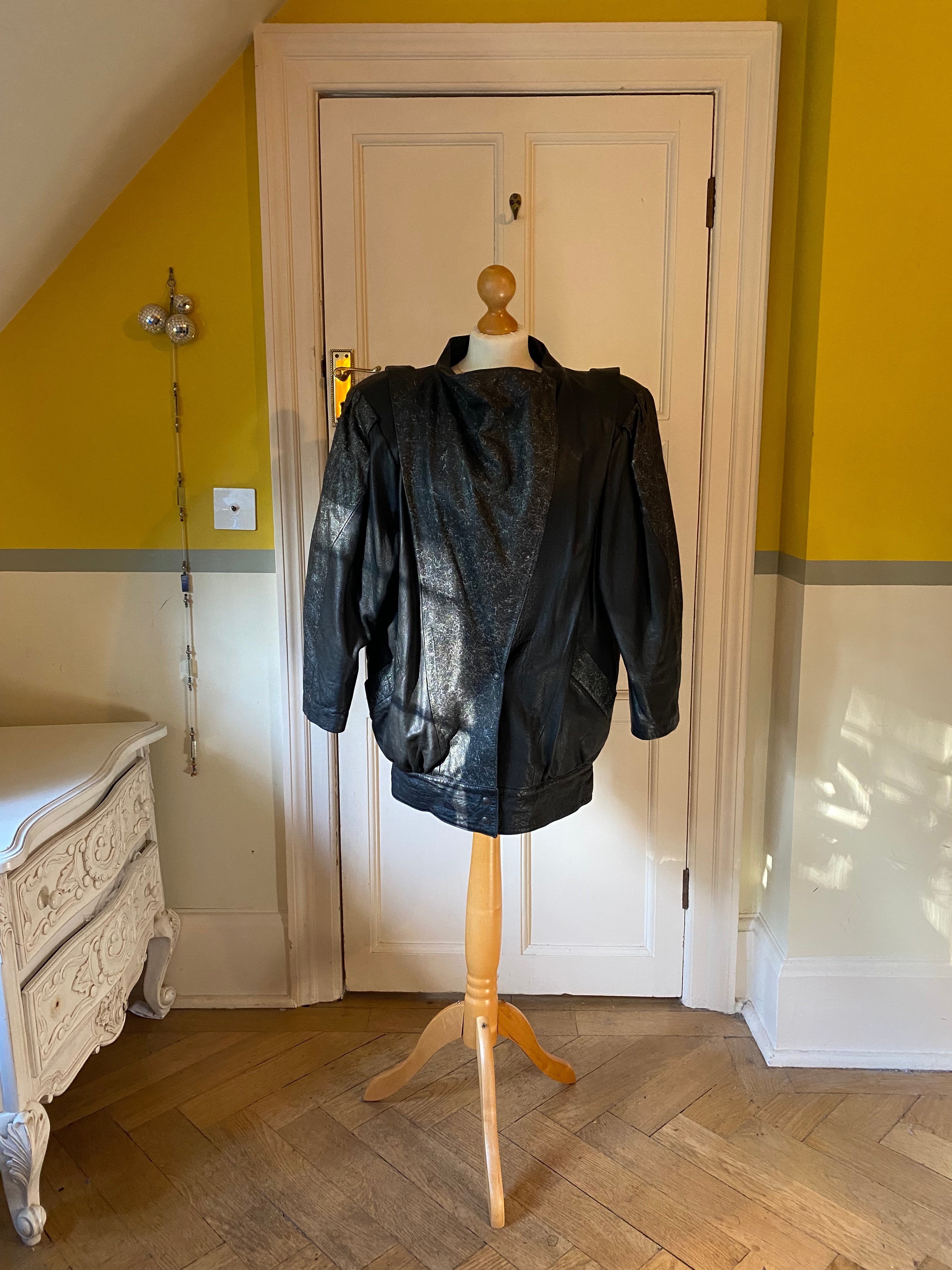 Vera Pelle Vintage Black Bomber Jacket