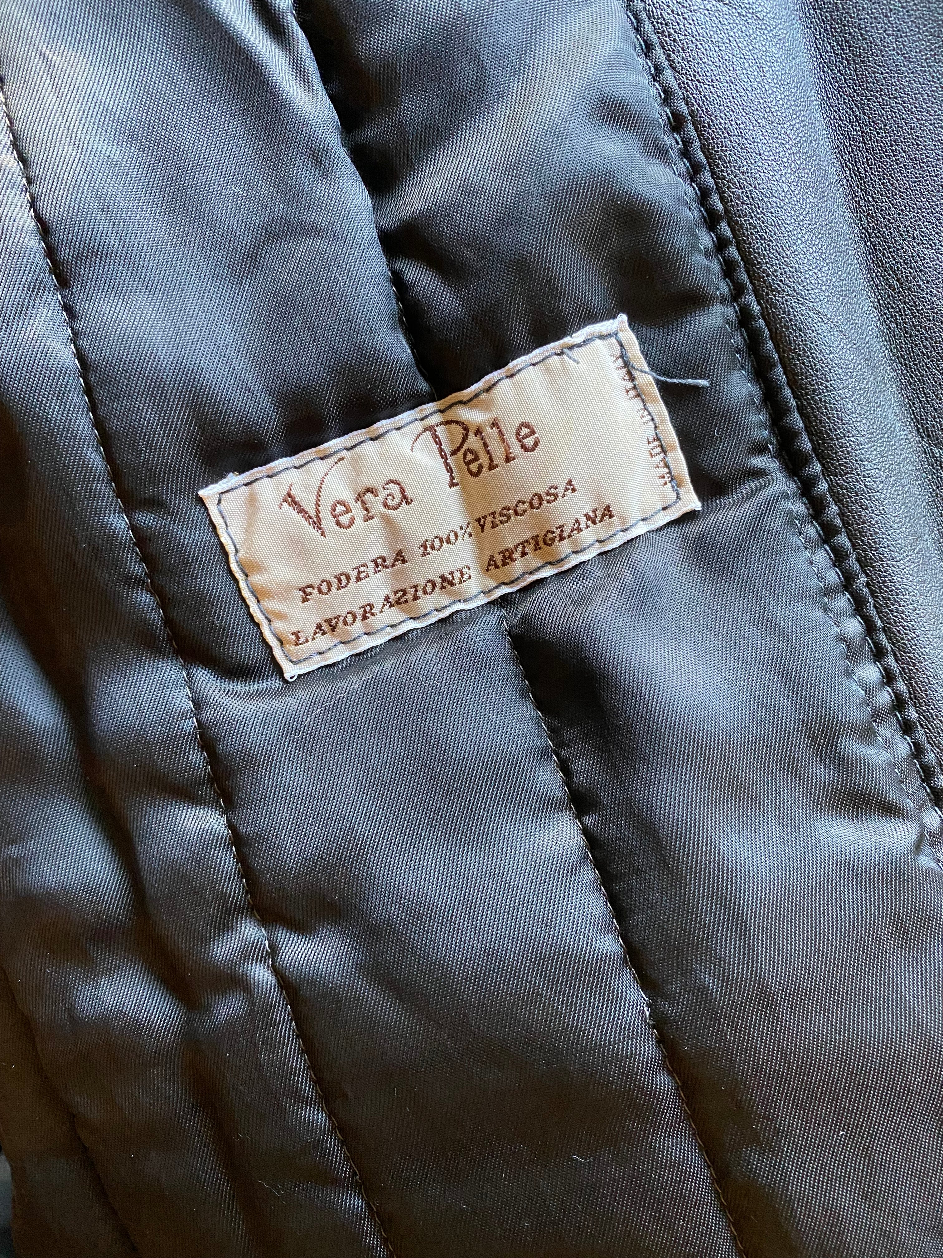 Vera Pelle Vintage Black Bomber Jacket