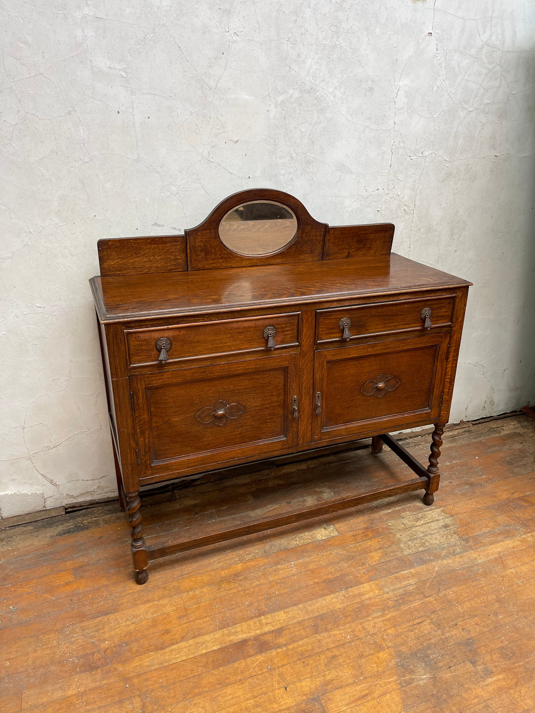 Victorian Mirror Sideboard with Barley Twist Legs