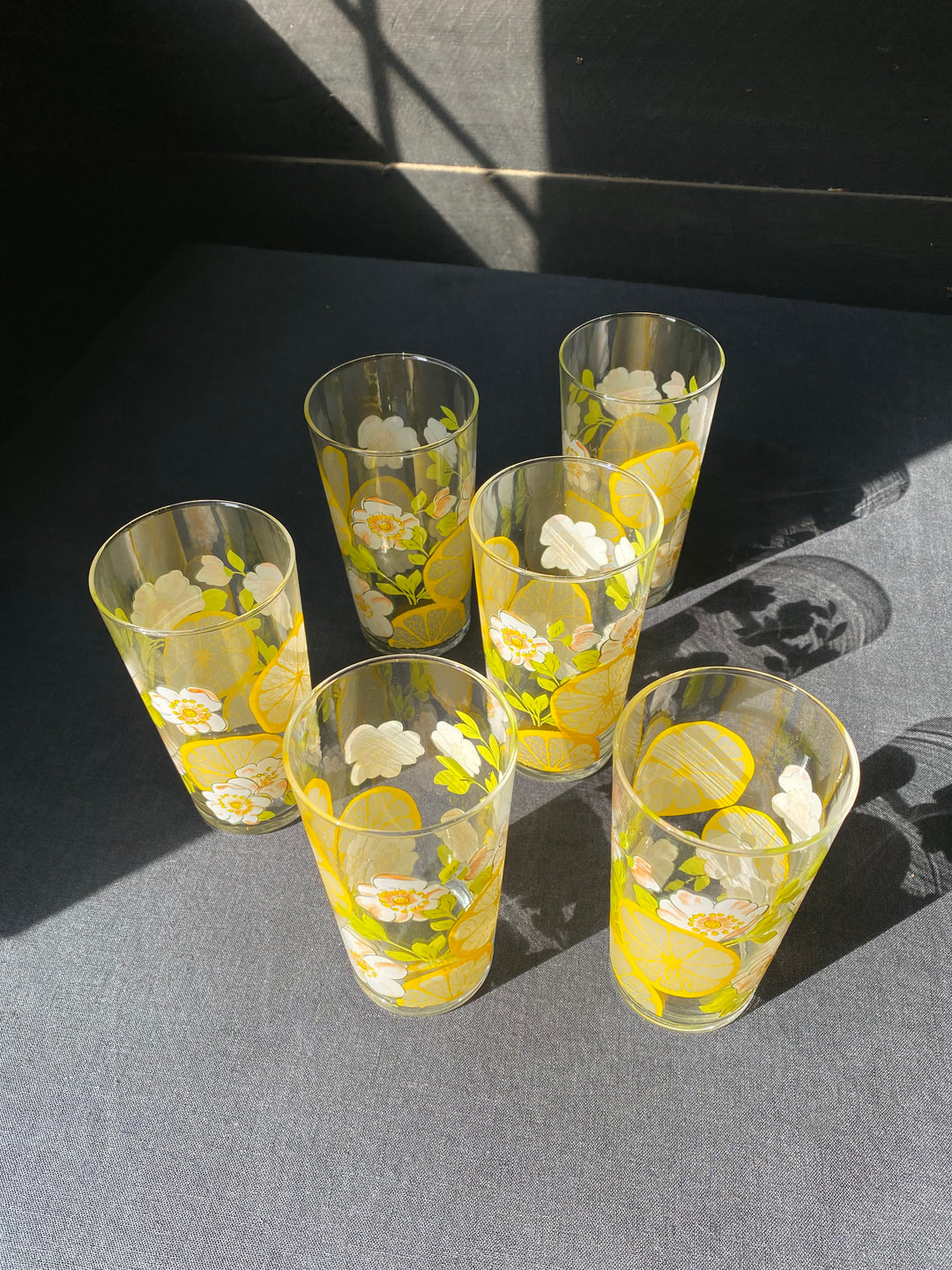 Vintage Floral Tumblers Set of Six