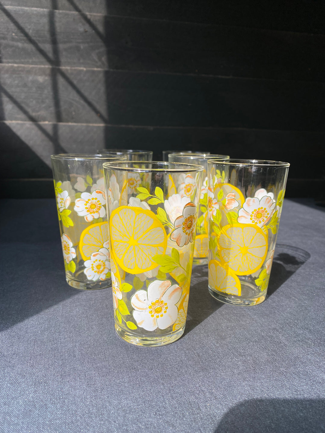 Vintage Floral Tumblers Set of Six
