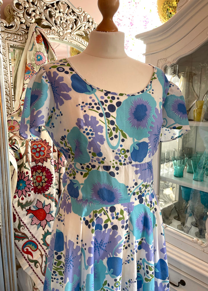 Vintage Abstract Floral Maxi Dress
