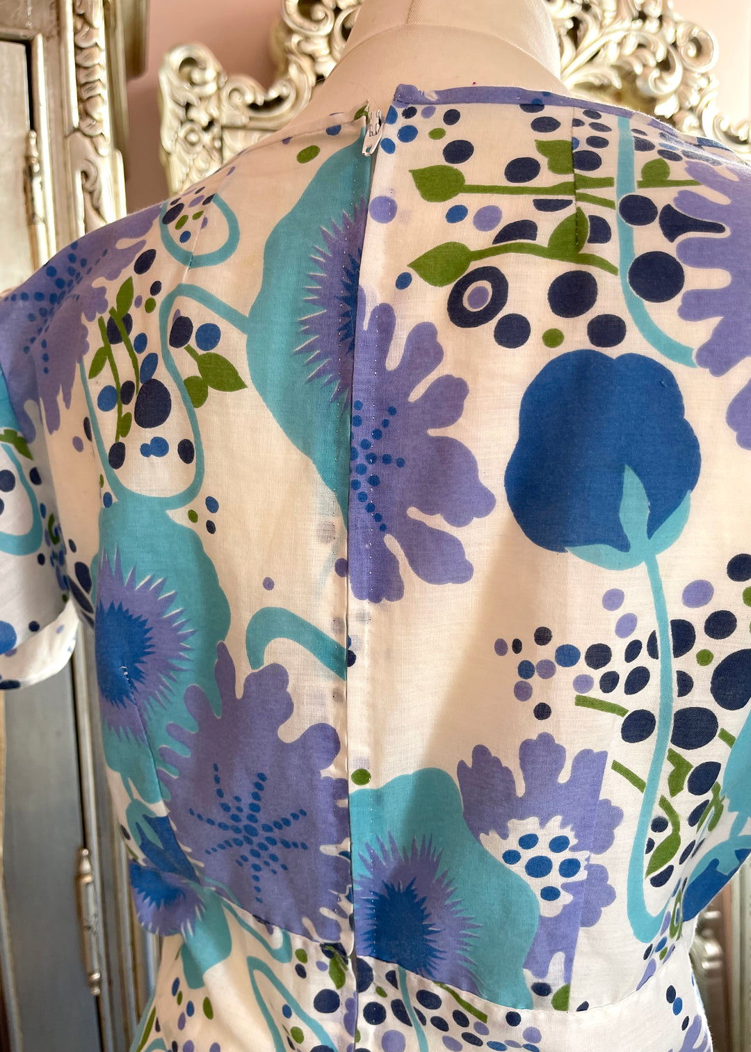 Vintage Abstract Floral Maxi Dress