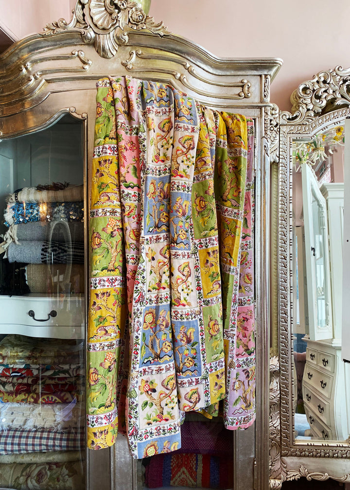 Vintage Animal Patchwork Print Linen Curtains