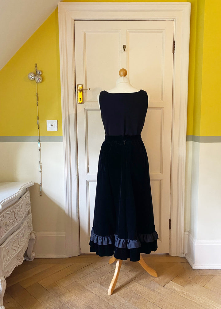 Vintage Black Velvet Skirt