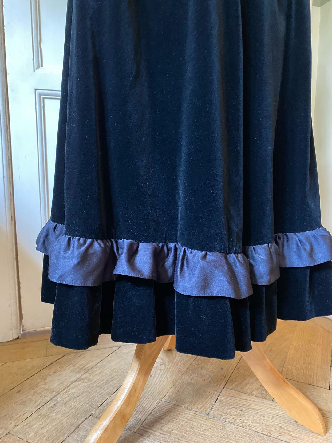 Vintage Black Velvet Skirt