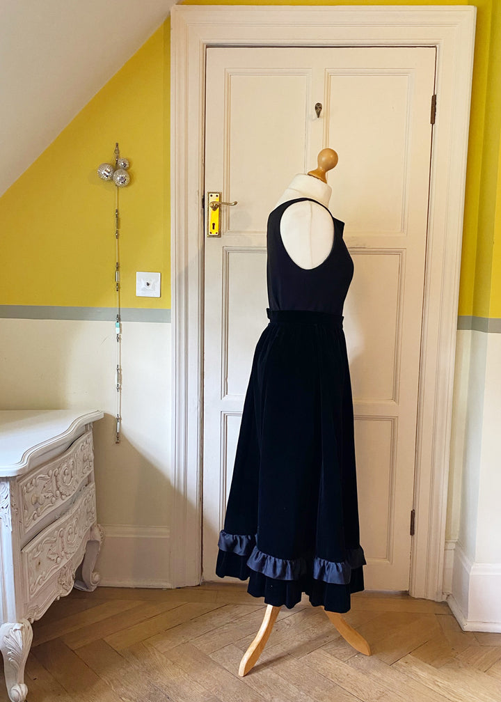 Vintage Black Velvet Skirt