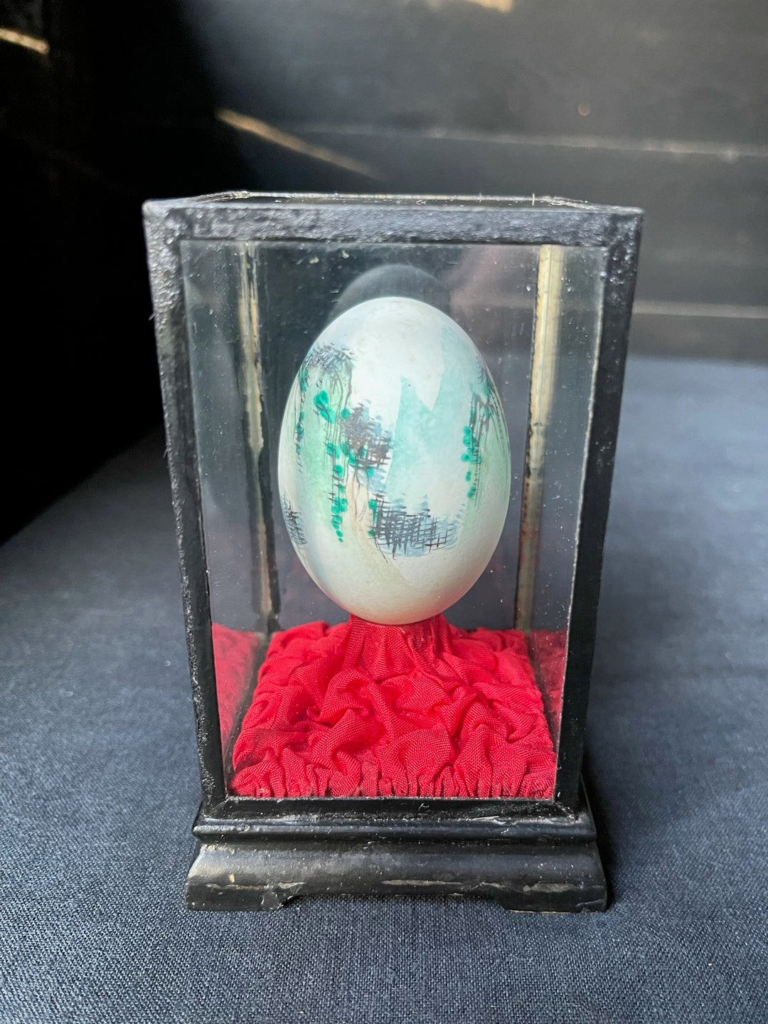 Vintage Chinese Painted Egg - Mountain