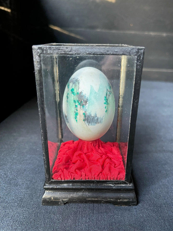 Vintage Chinese Painted Egg - Mountain