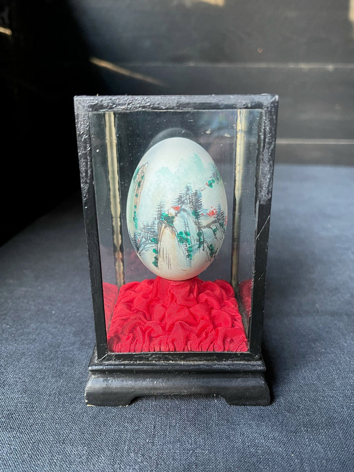 Vintage Chinese Painted Egg - Mountain