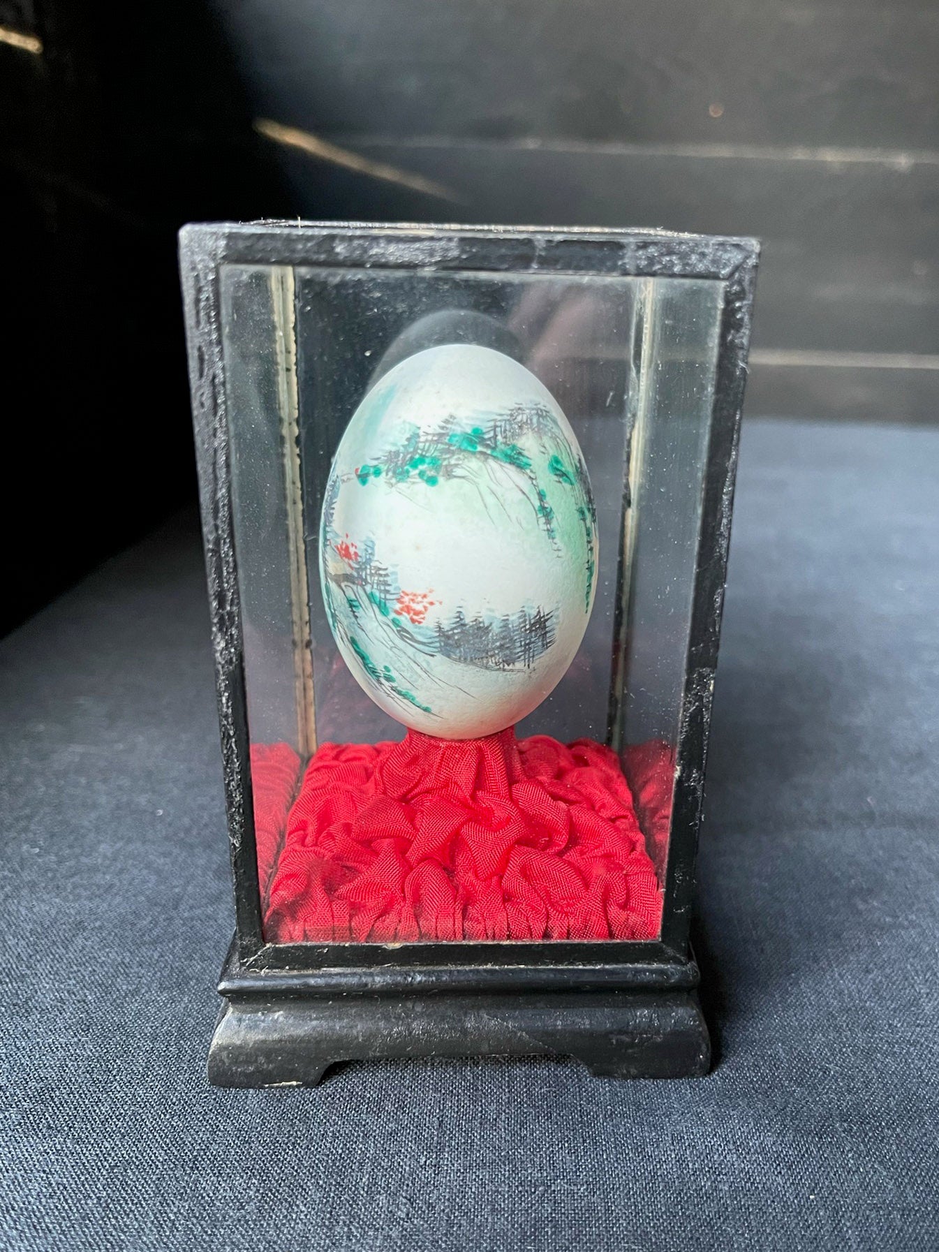 Vintage Chinese Painted Egg - Mountain