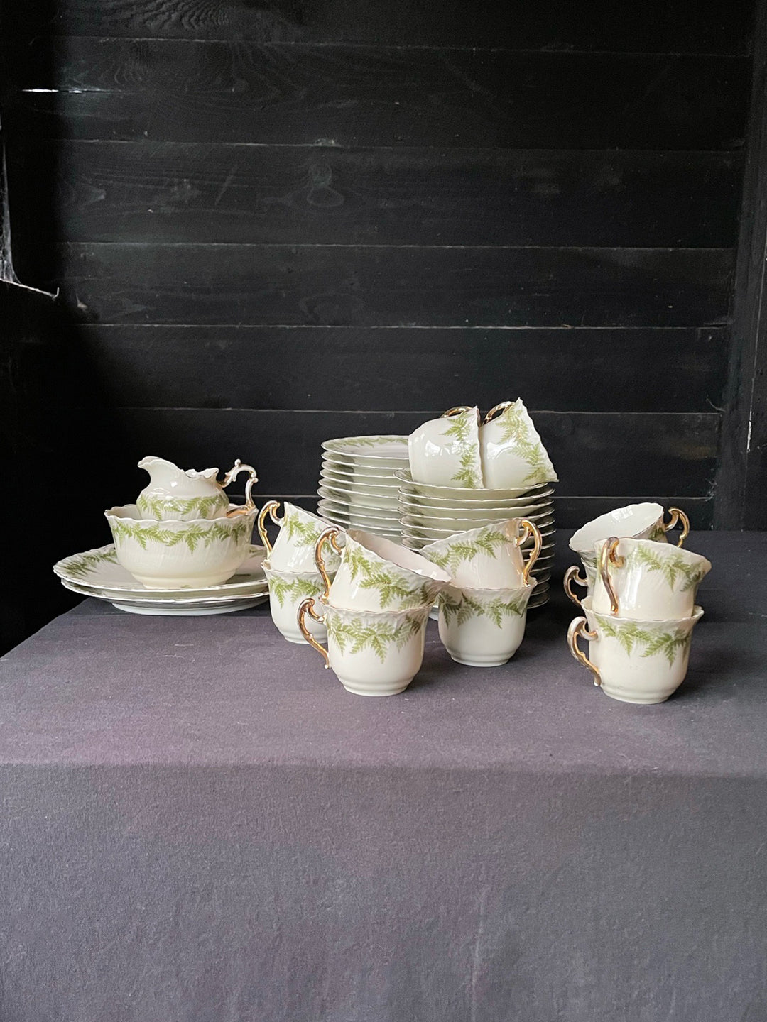 Vintage Festive Fern 40 Piece Tea Set