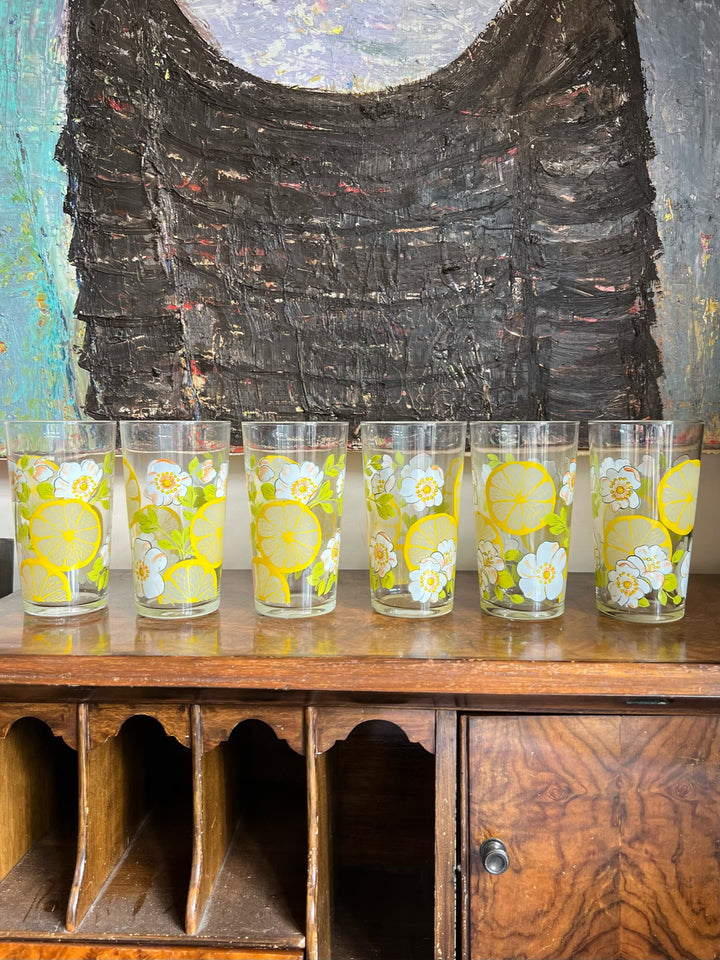 Vintage Floral Tumblers Set of Six