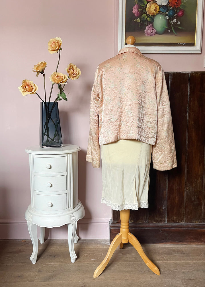 Vintage Pink Satin Quilted Jacket