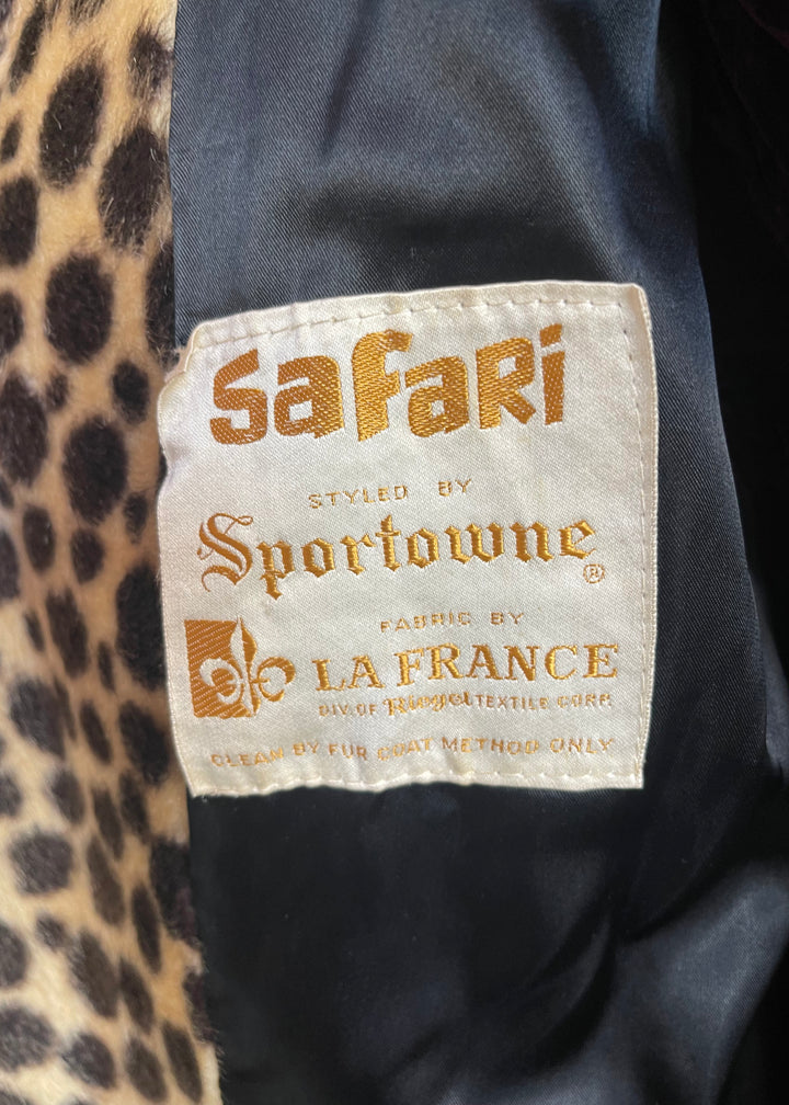 Vintage Safari by Sportowne Faux Fur Cheetah Coat