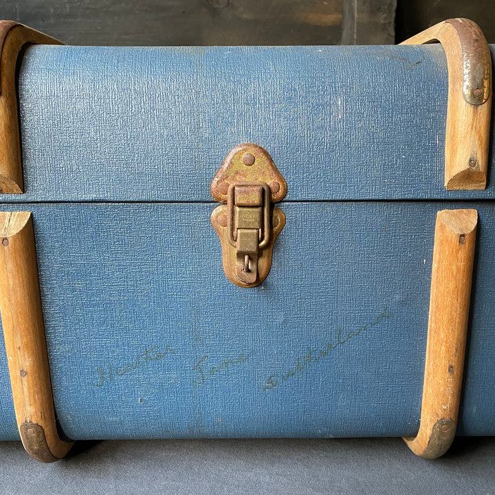 Vintage Blue Monogrammed Trunk