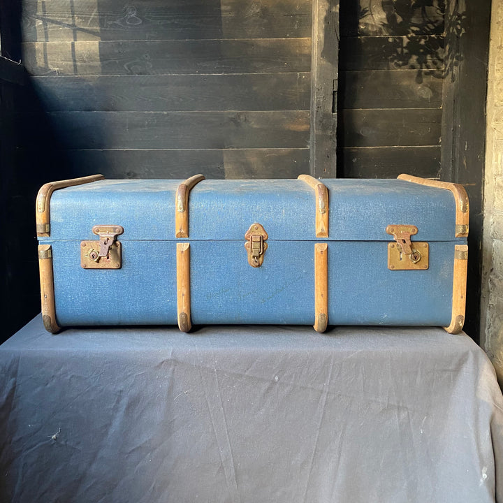 Vintage Blue Monogrammed Trunk