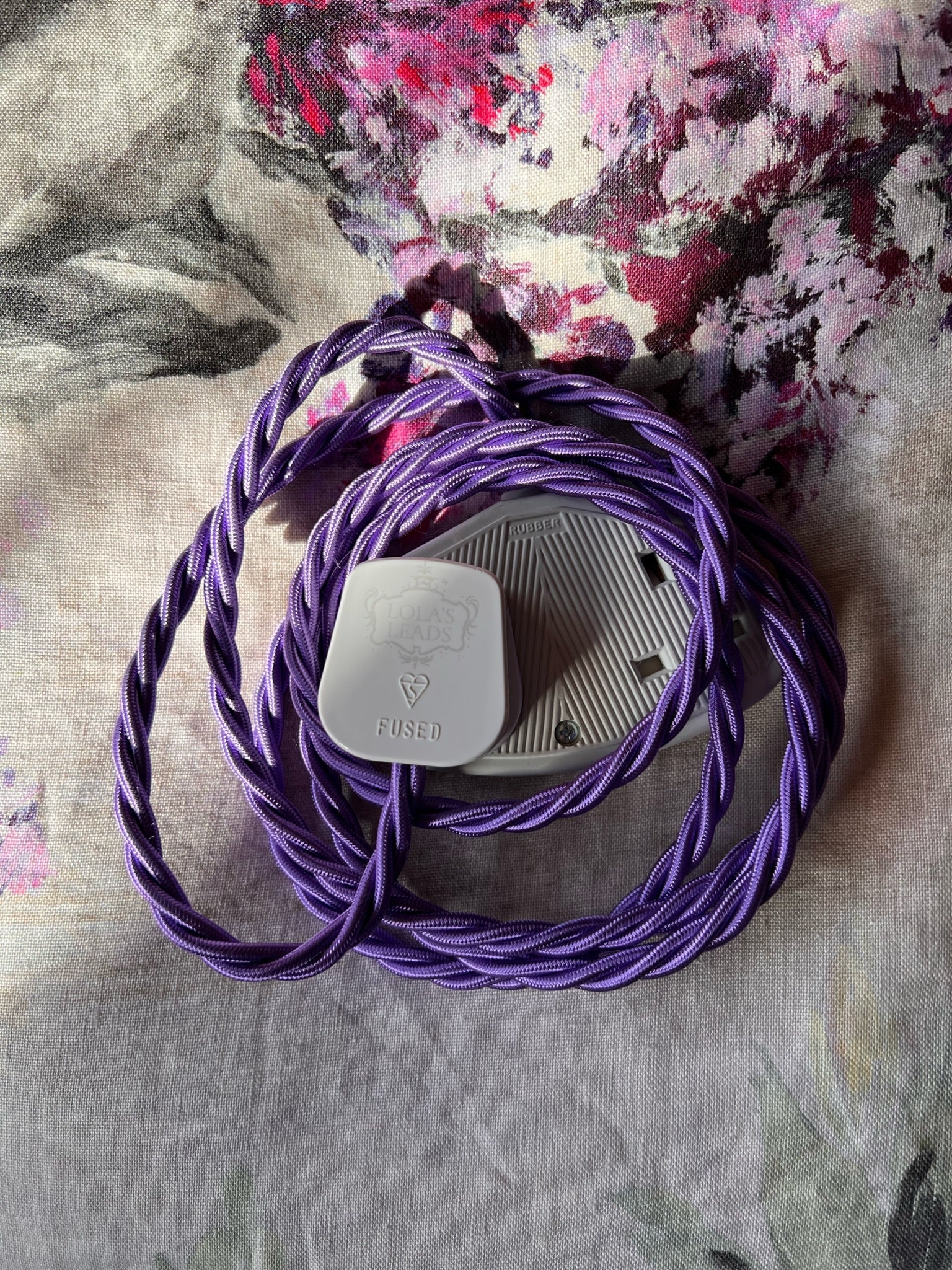 Lola's Leads Violet Purple Fabric Covered Extension Cable