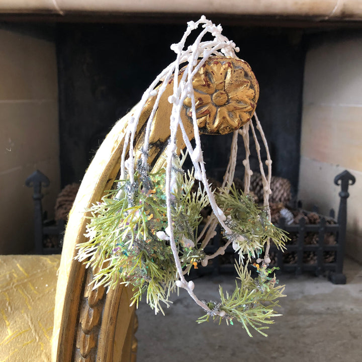 White Shimmer Twig &amp; Lichen Headband