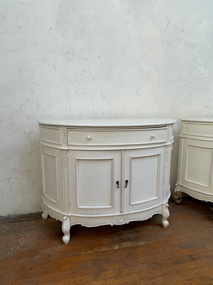 White Demilune Sideboard