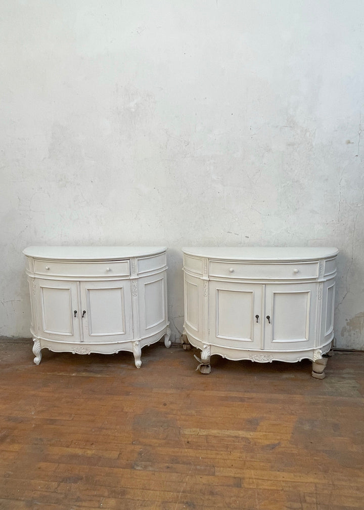 White Demilune Sideboard