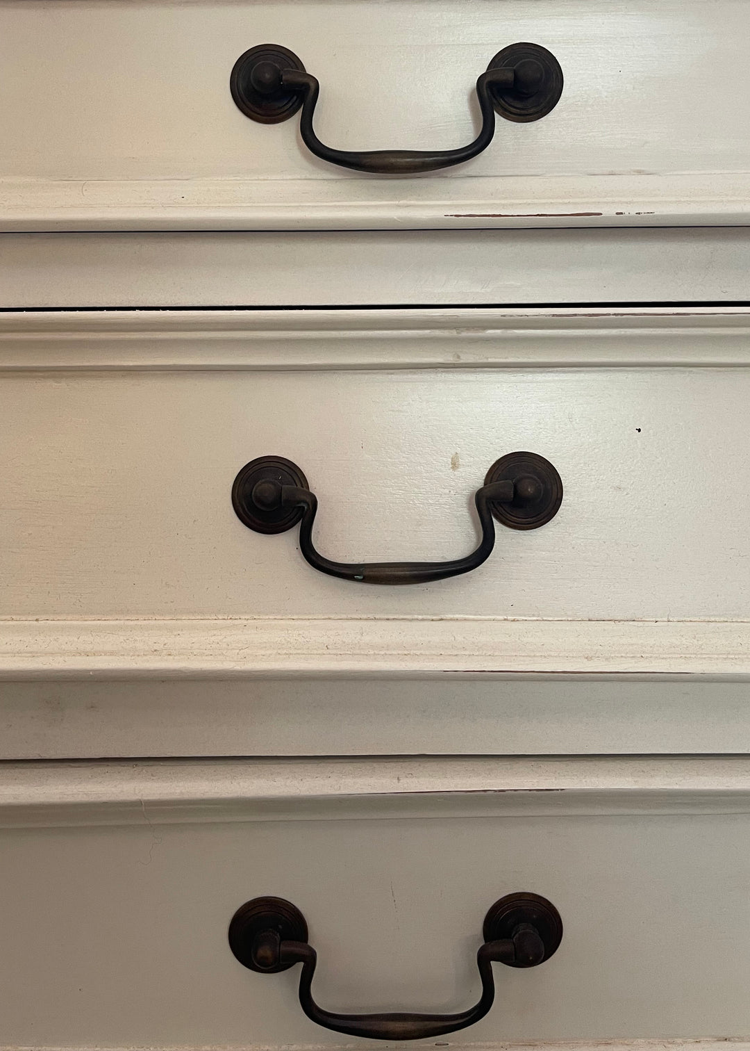White Ornate Bombe Chest Dresser